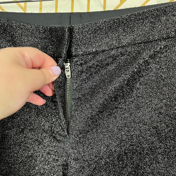 Alexander Wang Drainpipe Pants Skinny Stretch Glitter Metallic Black‎ Size 0 - Picture 4 of 12